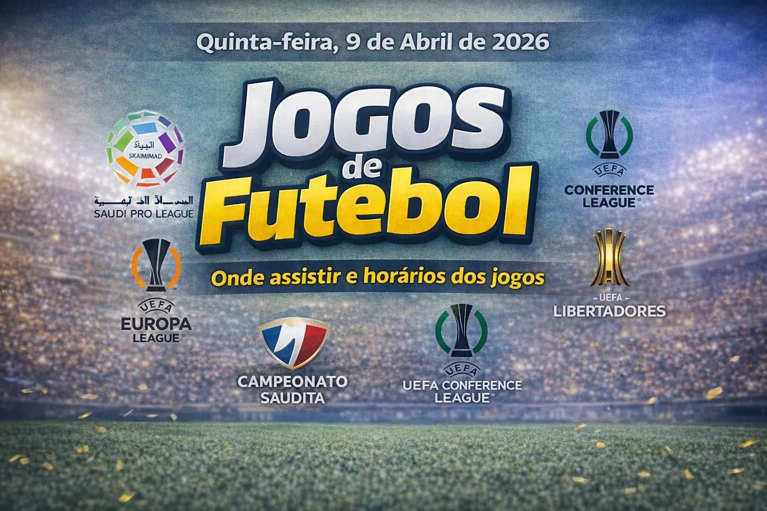 Jogos de hoje (09/04/26): onde assistir futebol ao vivo e palpites